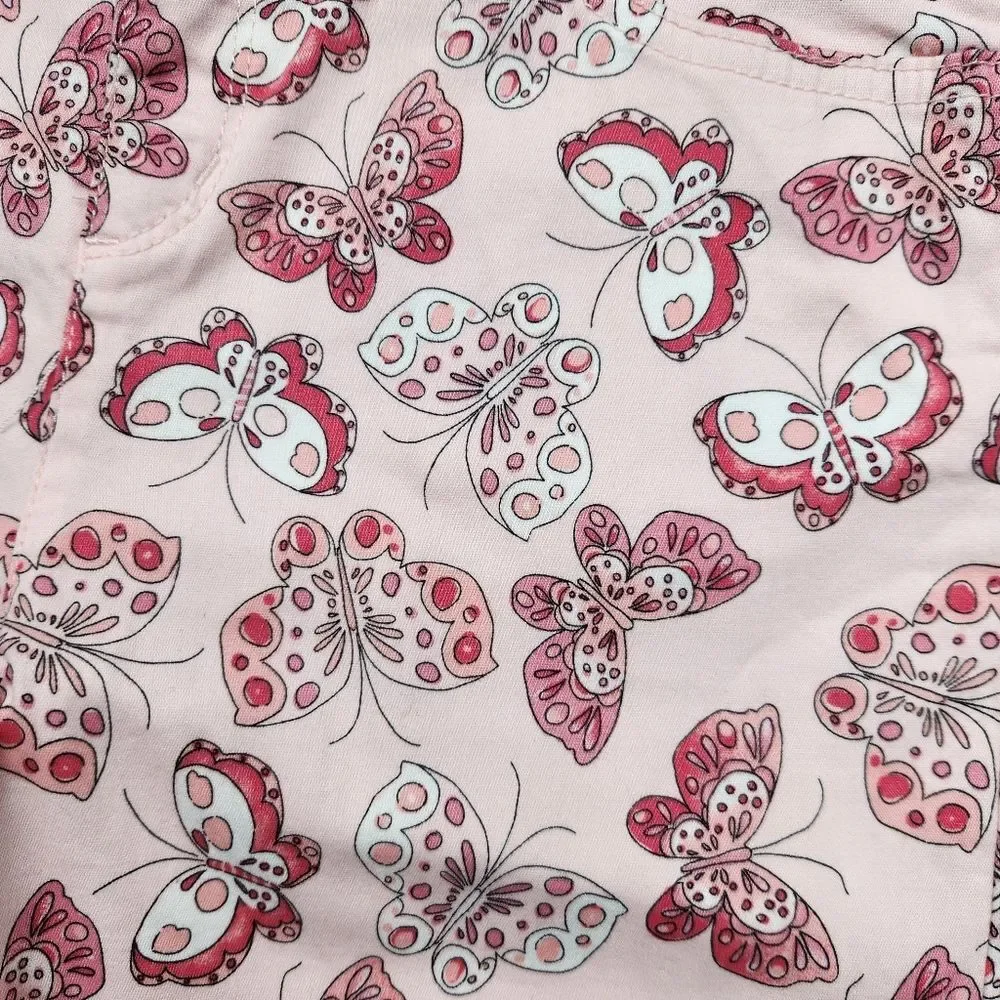 The Children Place Girls Shorts Skimmer Butterflies Pink Adjustable Waist Siz 14
